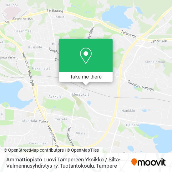 Ammattiopisto Luovi Tampereen Yksikkö / Silta-Valmennusyhdistys ry, Tuotantokoulu map