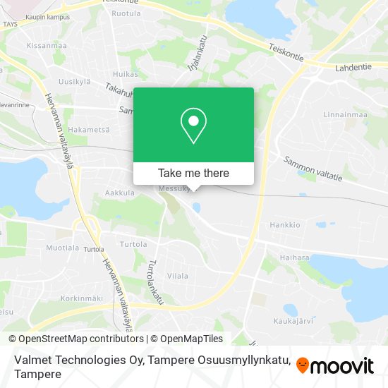 Valmet Technologies Oy, Tampere Osuusmyllynkatu map