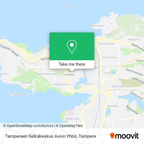 Tampereen Selkäkeskus Avoin Yhtiö map