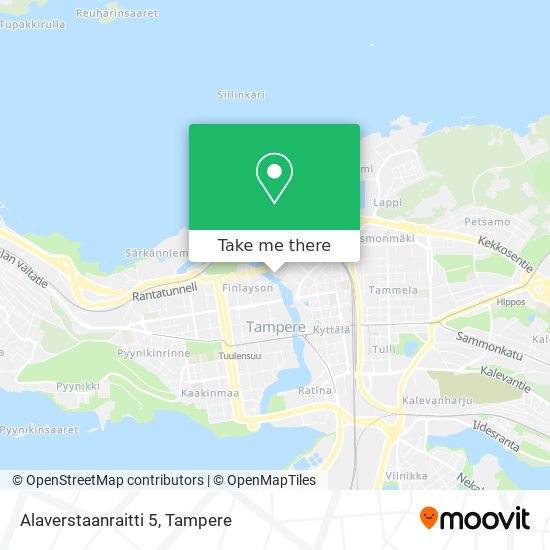 How to get to Alaverstaanraitti 5 in Tampere by Bus, Light Rail or Train?