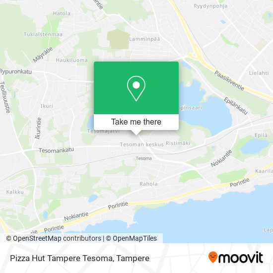 Pizza Hut Tampere Tesoma map