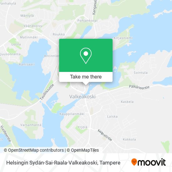 Helsingin Sydän-Sai-Raala-Valkeakoski map