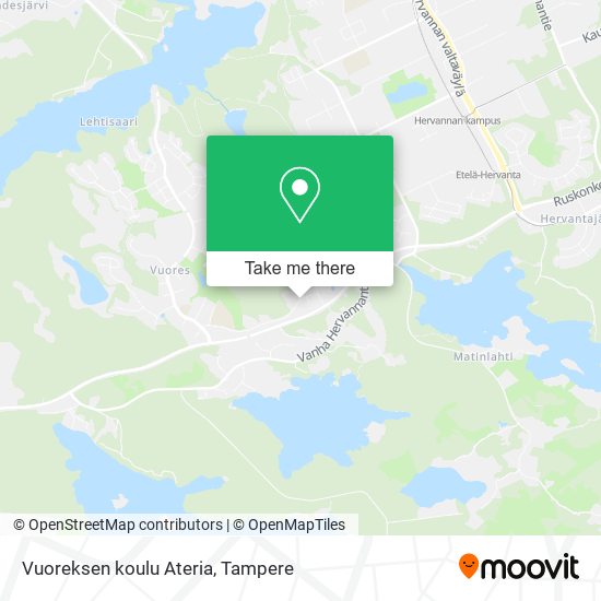Vuoreksen koulu Ateria map