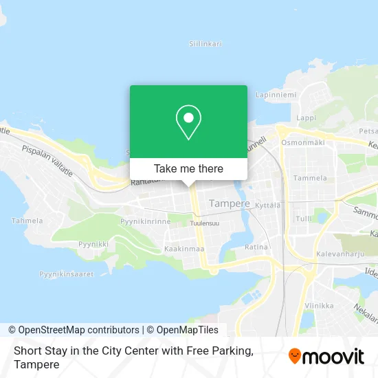 Short Stay in the City Center with Free Parking map