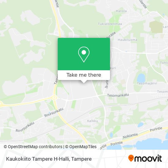 Kaukokiito Tampere H-Halli map