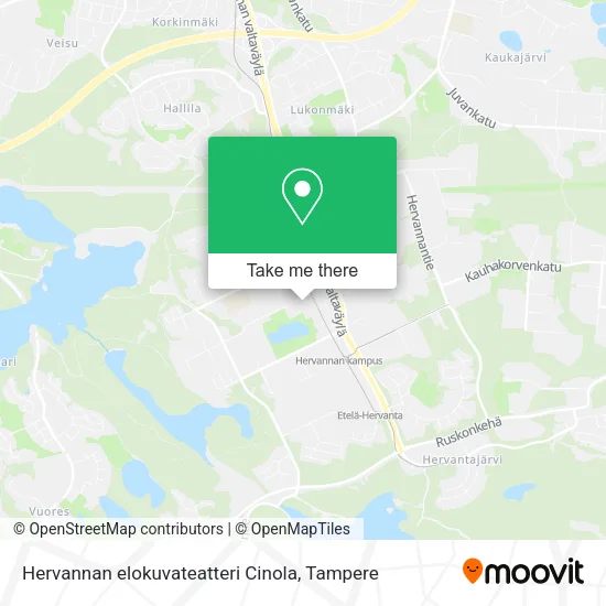 Hervannan elokuvateatteri Cinola map