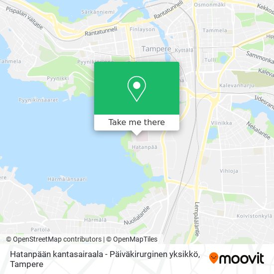 Hatanpään kantasairaala - Päiväkirurginen yksikkö map