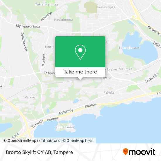 How to get to Bronto Skylift OY AB in Tampere by Bus or Train?