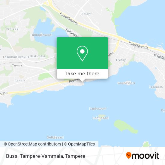 Bussi Tampere-Vammala map