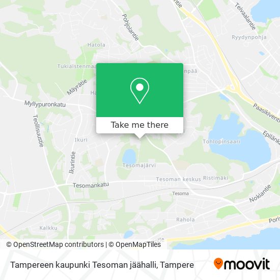 Tampereen kaupunki Tesoman jäähalli map
