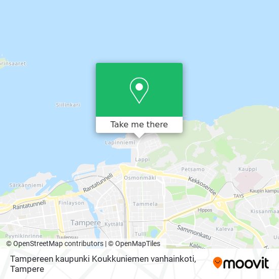 Tampereen kaupunki Koukkuniemen vanhainkoti map