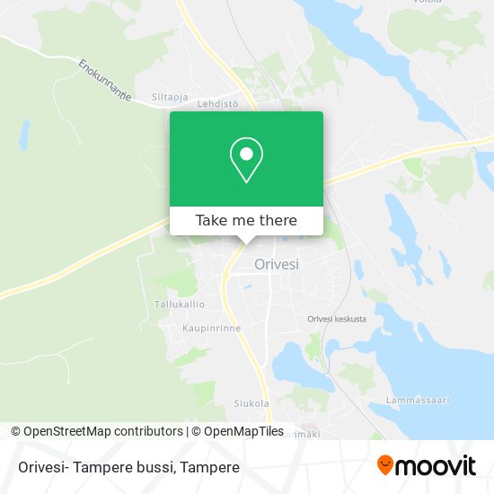 Orivesi- Tampere bussi map