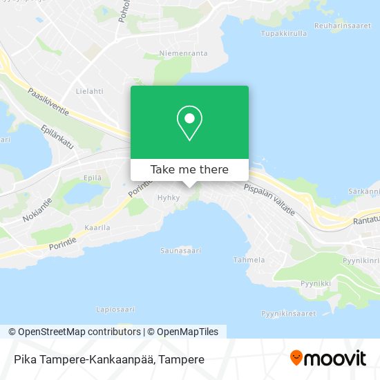 Pika Tampere-Kankaanpää map