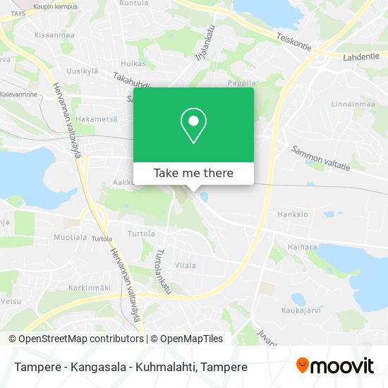 Tampere - Kangasala - Kuhmalahti map