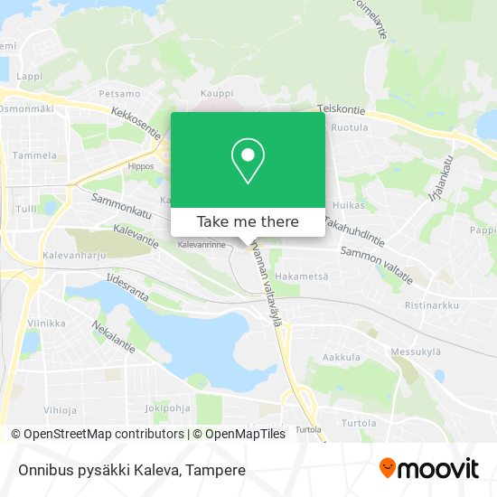 Onnibus pysäkki Kaleva map