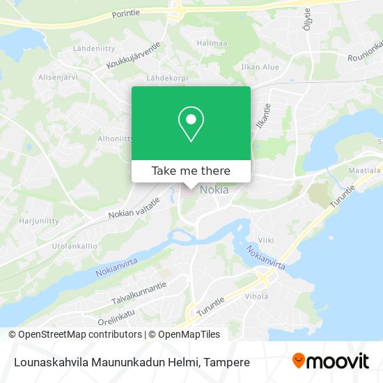 How to get to Lounaskahvila Maununkadun Helmi in Nokia by Bus or Train?