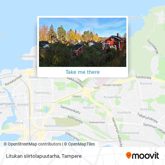 How to get to Litukan siirtolapuutarha in Tampere by Bus, Light Rail or  Train?