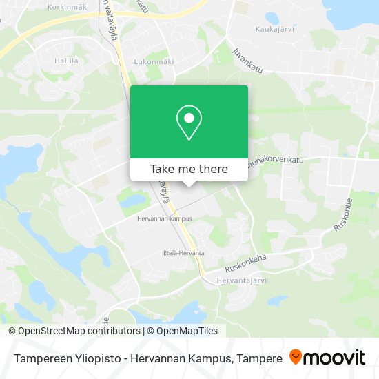 Tampereen Yliopisto - Hervannan Kampus map