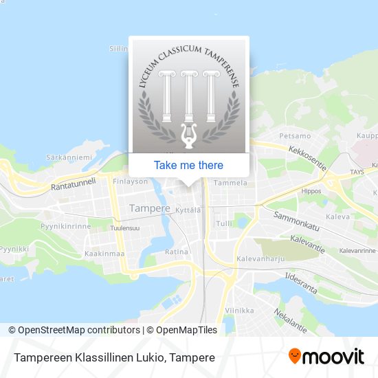 Tampereen Klassillinen Lukio map