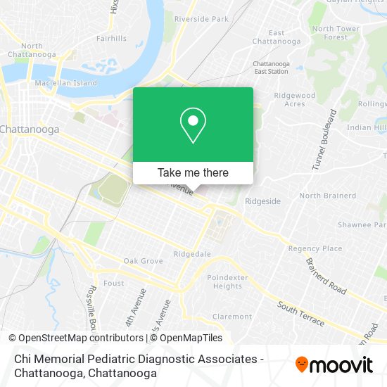 Mapa de Chi Memorial Pediatric Diagnostic Associates - Chattanooga