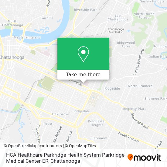 Mapa de HCA Healthcare Parkridge Health System Parkridge Medical Center-ER