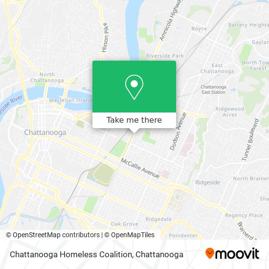 Mapa de Chattanooga Homeless Coalition