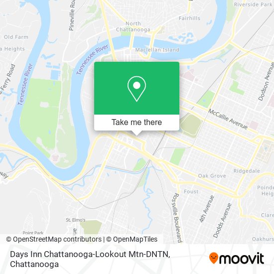 Days Inn Chattanooga-Lookout Mtn-DNTN map