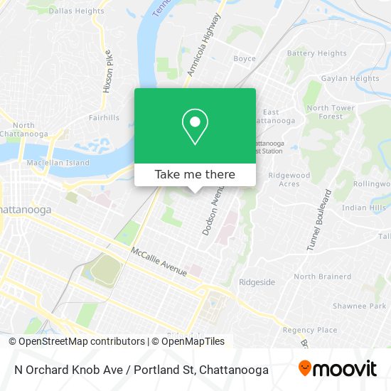 N Orchard Knob Ave / Portland St map