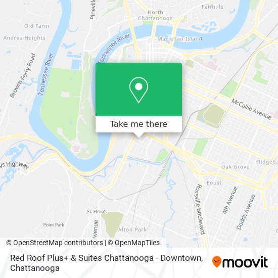 Mapa de Red Roof Plus+ & Suites Chattanooga - Downtown