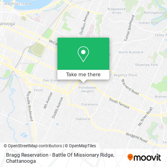 Mapa de Bragg Reservation - Battle Of Missionary Ridge