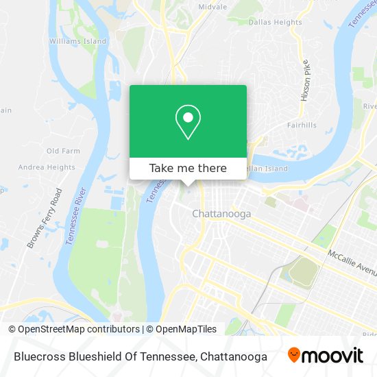 Bluecross Blueshield Of Tennessee map