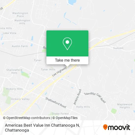 Americas Best Value Inn Chattanooga N map