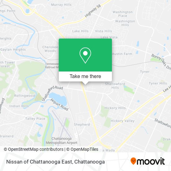 Nissan of Chattanooga East map