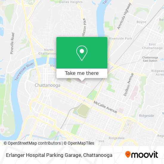 Erlanger Hospital Parking Garage map