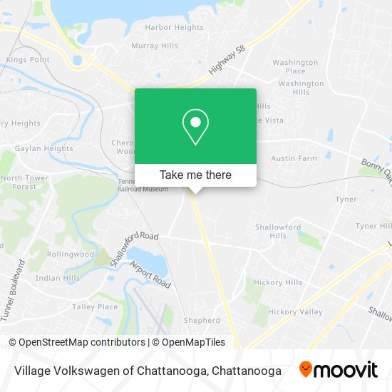 Village Volkswagen of Chattanooga map