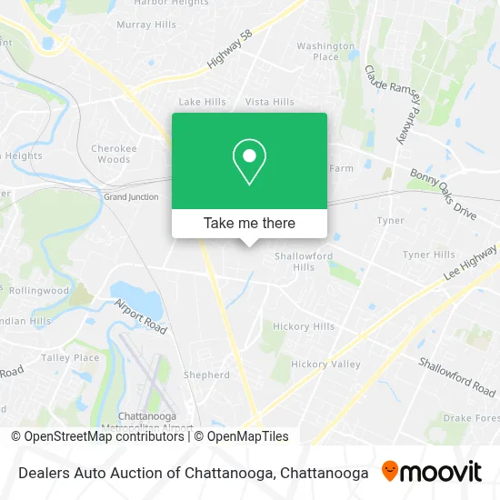 Dealers Auto Auction of Chattanooga map