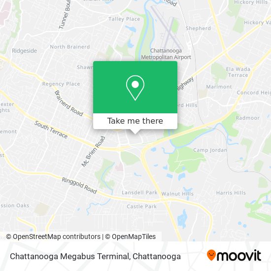 Chattanooga Megabus Terminal map