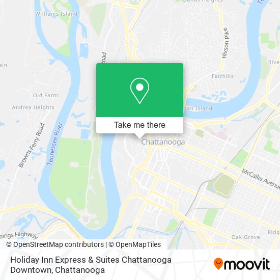 Holiday Inn Express & Suites Chattanooga Downtown map