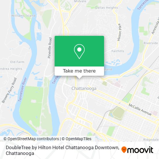 DoubleTree by Hilton Hotel Chattanooga Downtown map