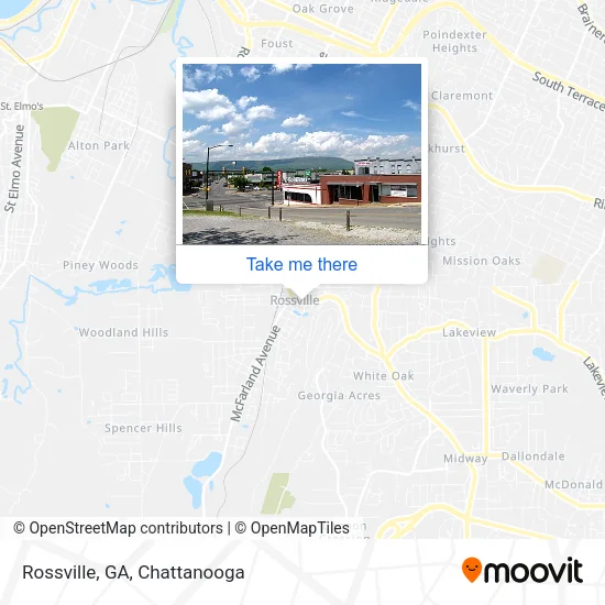 Rossville, GA map