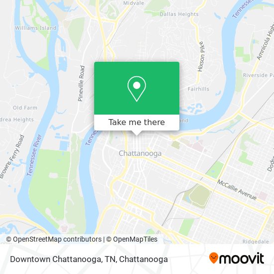 Downtown Chattanooga, TN map