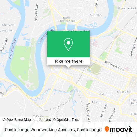 Mapa de Chattanooga Woodworking Academy