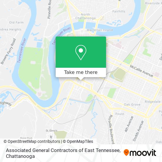 Associated General Contractors of East Tennessee map