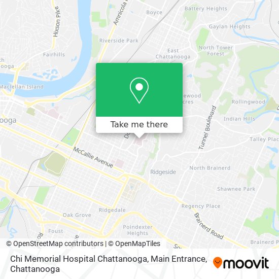 Chi Memorial Hospital Chattanooga, Main Entrance map