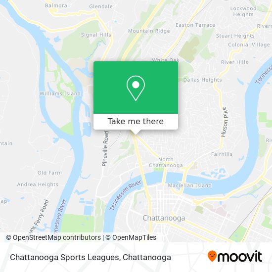 Chattanooga Sports Leagues map