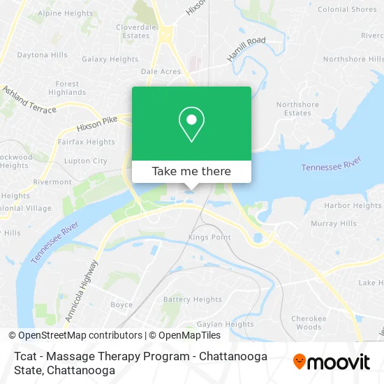 Tcat - Massage Therapy Program - Chattanooga State map