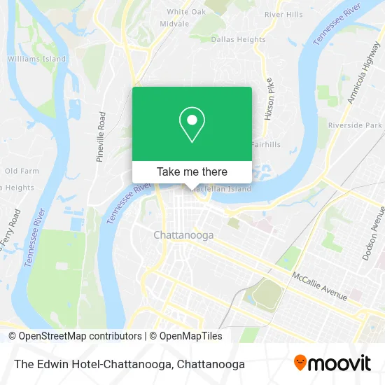 The Edwin Hotel-Chattanooga map
