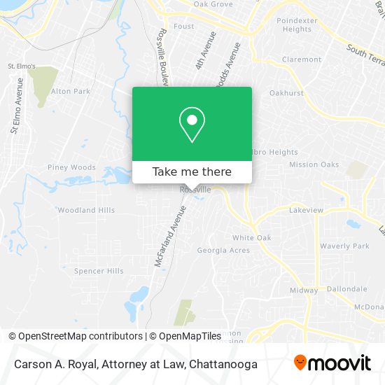 Carson A. Royal, Attorney at Law map