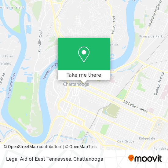 Legal Aid of East Tennessee map
