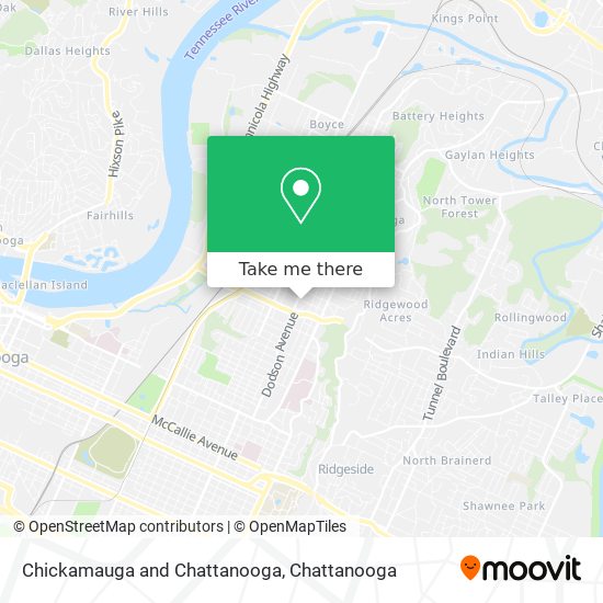 Chickamauga and Chattanooga map